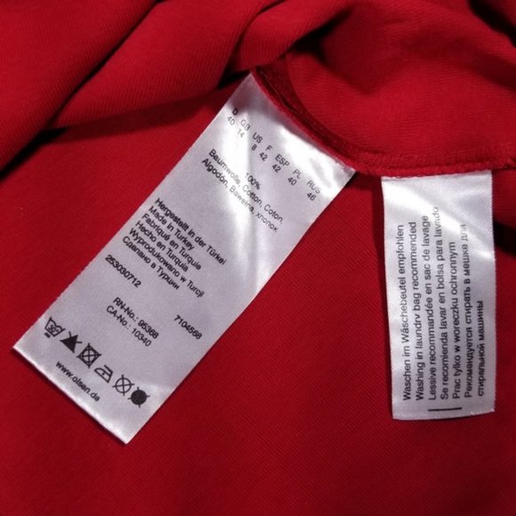Olsen Europe Red Button Up V-Neck Sweatshirt - Picture 6 of 8